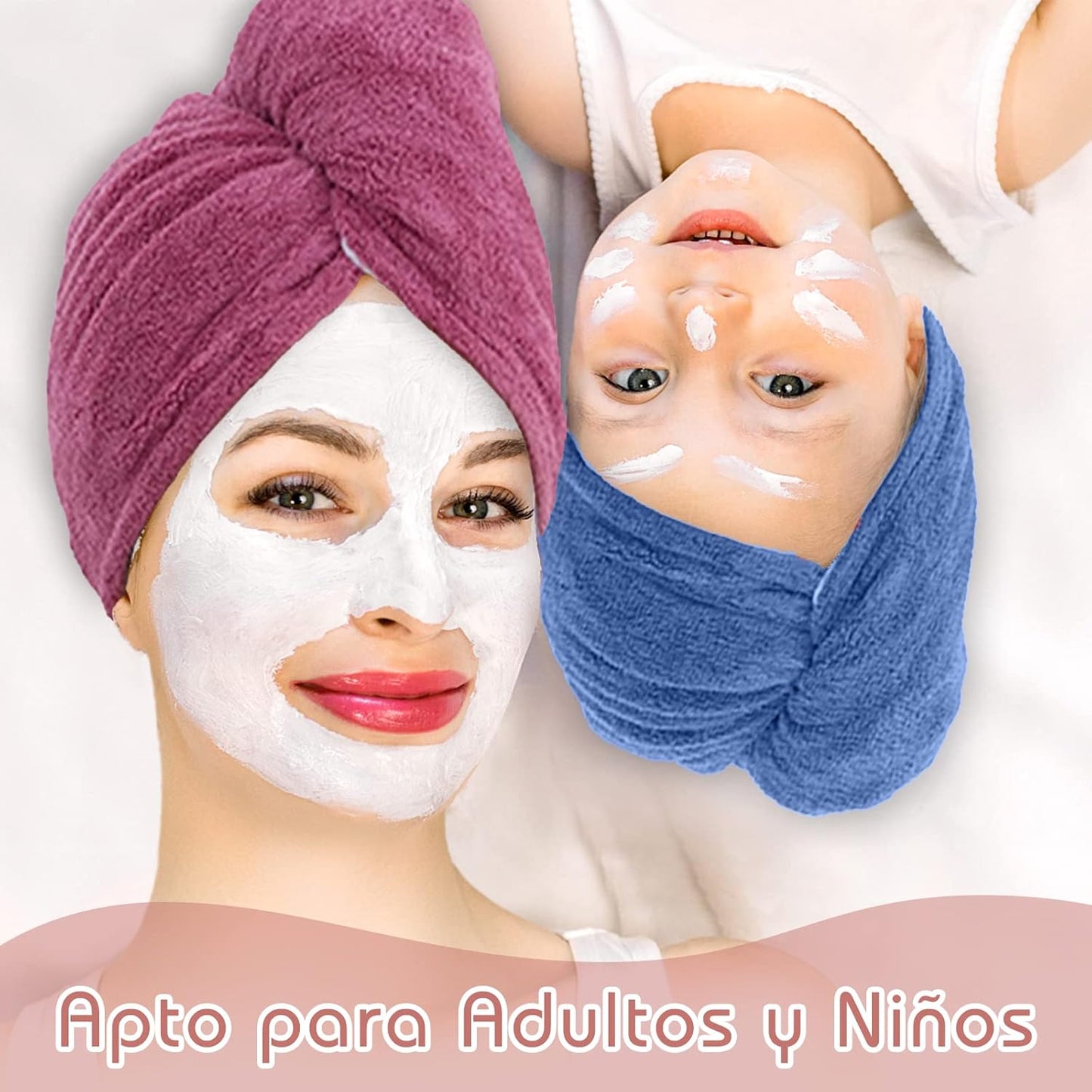 Set 2 toalla para el Cabello ( color sultido )